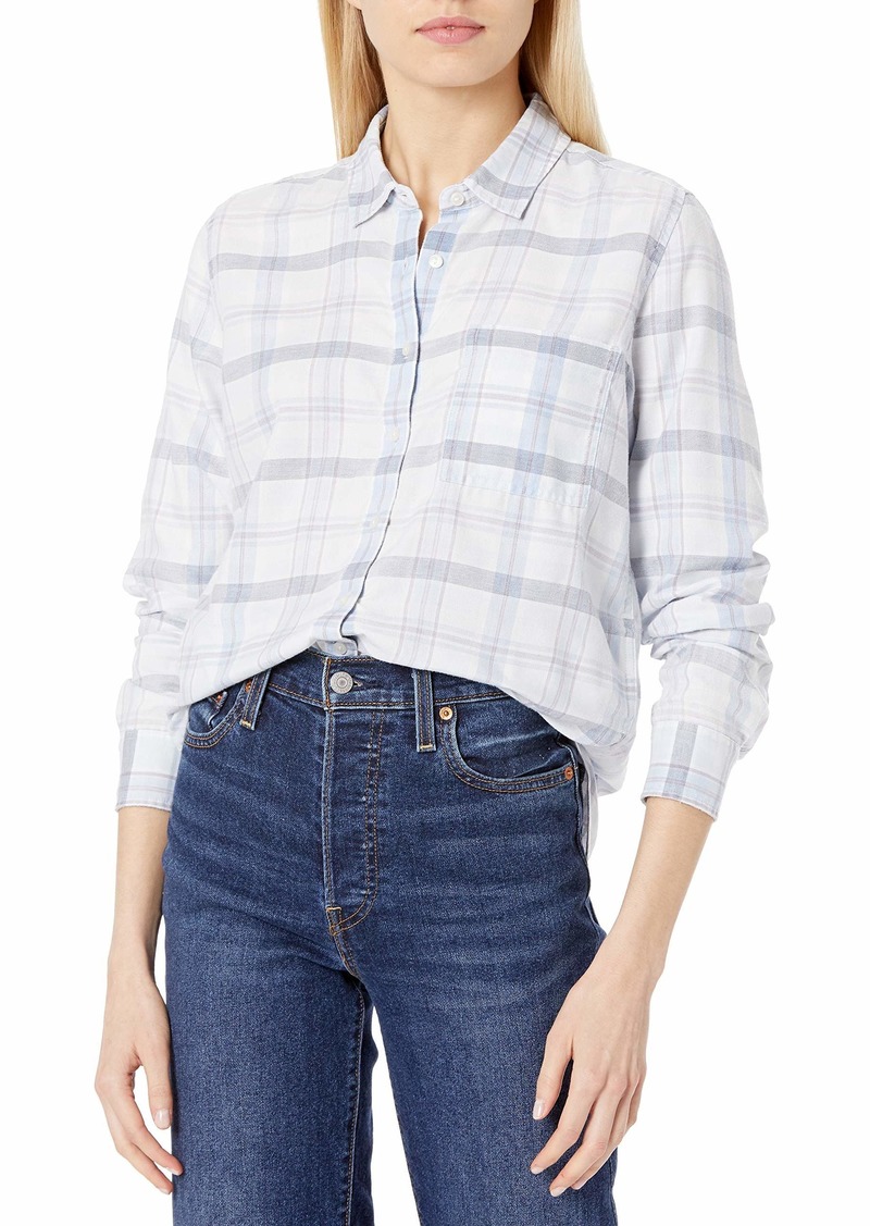 Lucky Brand Women's Long Sleeve Button Up One Pocket Plaid Relaxed Shirt  XS