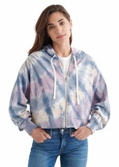 Lucky Brand Women's Long Sleeve Full Zip  Boxy Hoodie Sweatshirt L