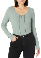 Lucky Brand womens Long Sleeve Lace Up Top   US