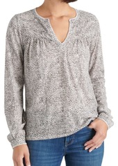 Lucky Brand Women's Long Sleeve  Peasant Top