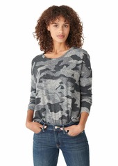 Lucky Brand Women's Long Sleeve Printed Crew Neck Hacci Top  XS
