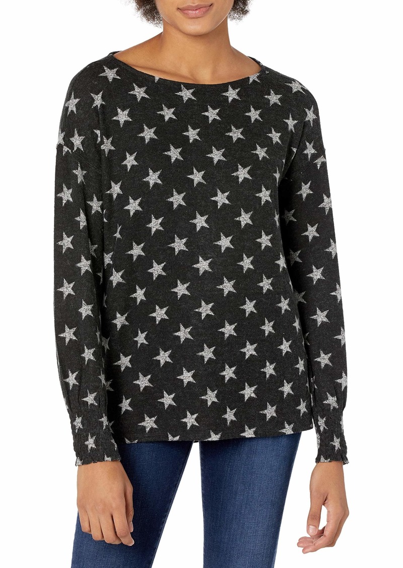 Lucky Brand Women's Long Sleeve Round Neck Printed Tunic Sweater  XS