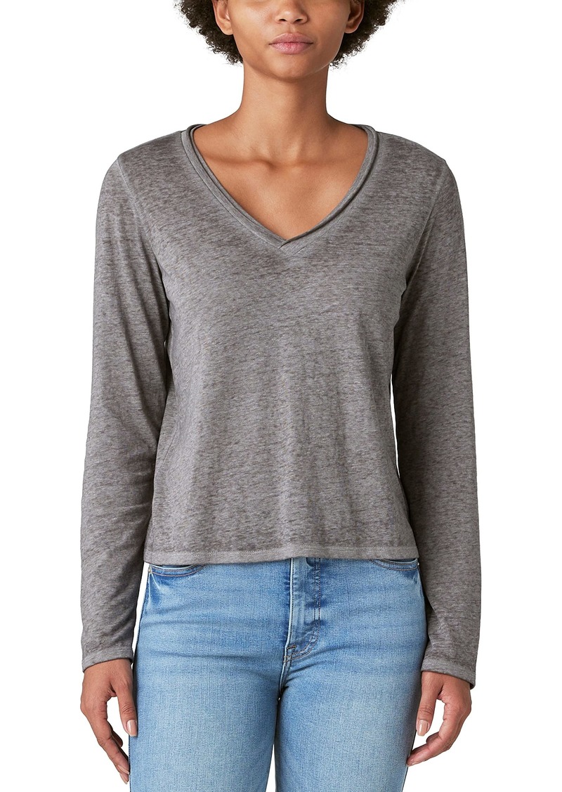 Lucky Brand Women's Long Sleeve V Neck Tee