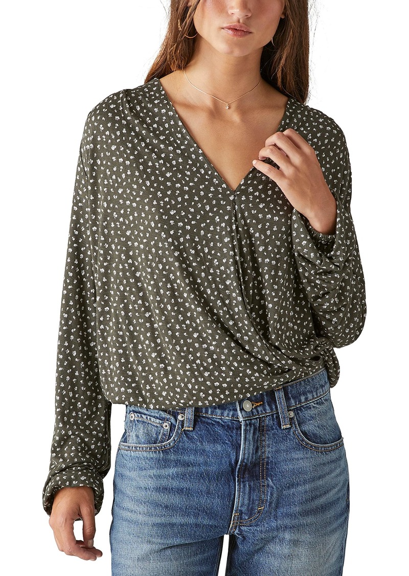 Lucky Brand Women's Long Sleeve Wrap Top