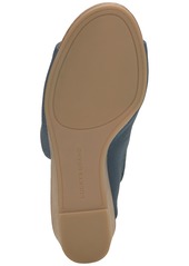 Lucky Brand Women's Malenka Slip-On Wedge Sandals - Light Blue Leather