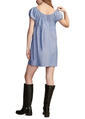 Lucky Brand Women's Market Puff-Sleeve Shift Dress - Light Blue