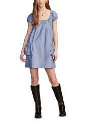 Lucky Brand Women's Market Puff-Sleeve Shift Dress - Light Blue