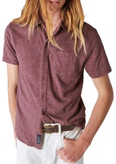Lucky Brand Women's Men's Linen Short Sleeve Button Up Shirt