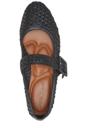 Lucky Brand Women's Millit Woven Buckle Mary Jane Flats - Black Leather