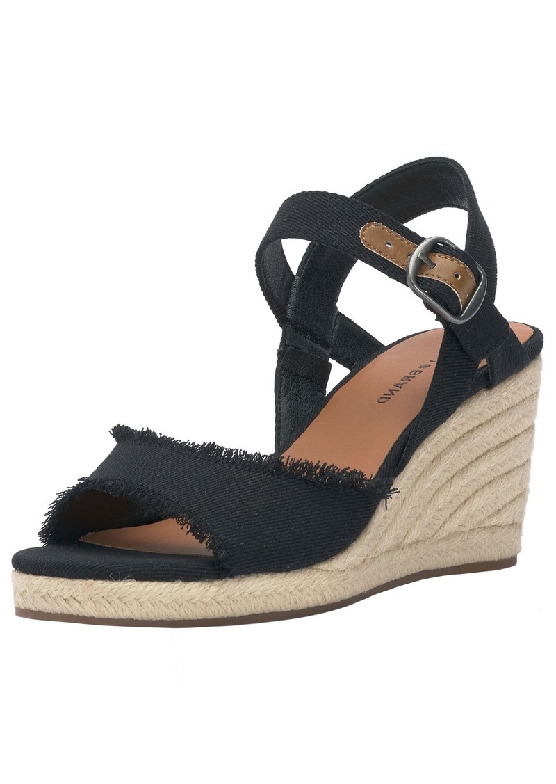 Lucky Brand Women's Mindra Espadrille Wedge Sandal Black