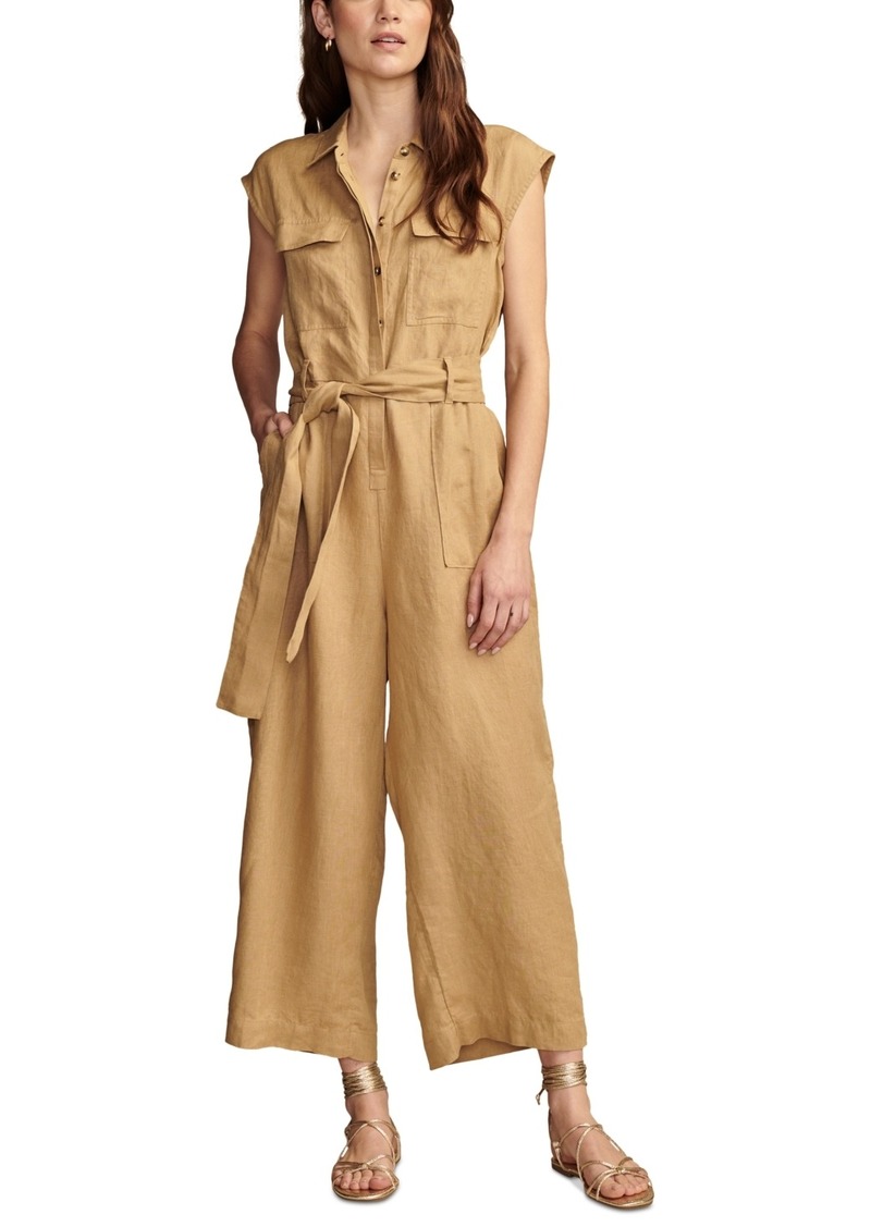 Lucky Brand Women's Modern Utility Linen Jumpsuit - Dull Gold