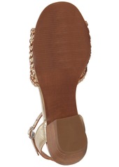Lucky Brand Women's Modessa Woven Ankle-Strap Dress Sandals - Gold Platino Metallic