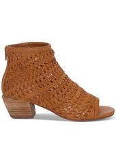 Lucky Brand Women's Mofira Woven Peep Toe Heeled Sandals - Tan Leather