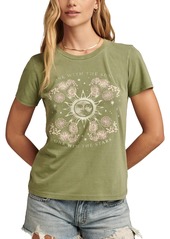 Lucky Brand Women's One With The Stars Classic Cotton Crewneck T-Shirt - Olivine