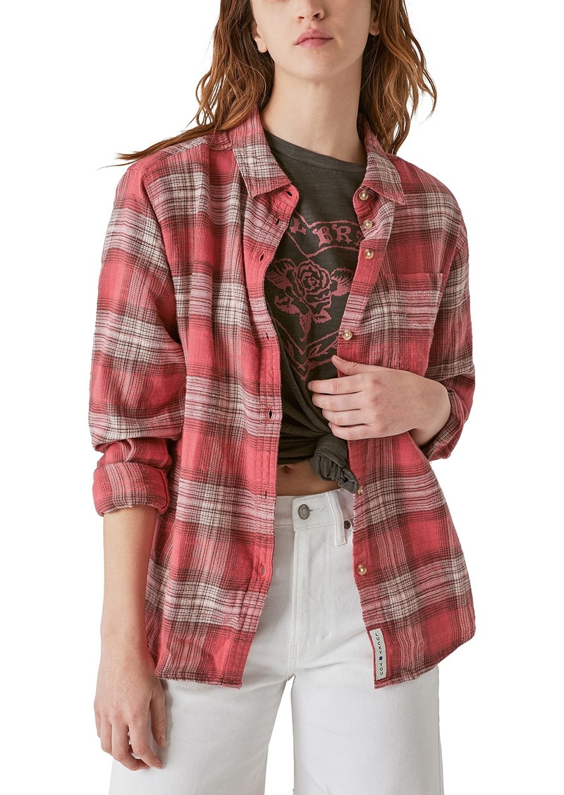 Lucky Brand Women's Oversized Boyfriend Pocket Shirt