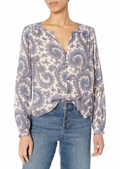 Lucky Brand Women's Paisley Button Front Blouse