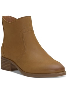 Lucky Brand Women's Pattrik Stacked-Heel Ankle Booties - Rich Saddle Leather
