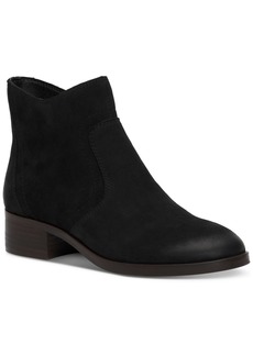 Lucky Brand Women's Pattrik Stacked-Heel Ankle Booties - Black Leather