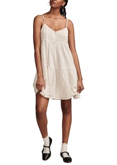 Lucky Brand Women's Pintuck-Bodice Tiered Mini Dress - Whisper White