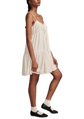 Lucky Brand Women's Pintuck-Bodice Tiered Mini Dress - Whisper White