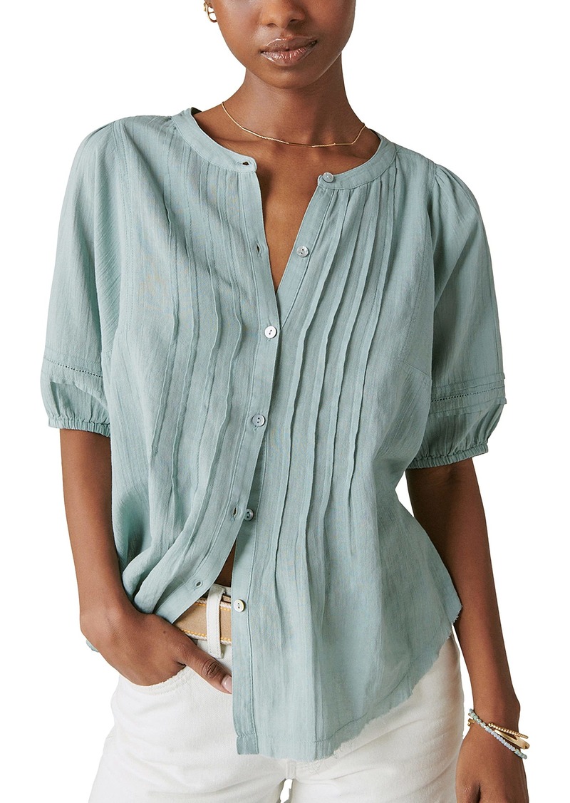 Lucky Brand Women's Pintuck Peasant Blouse