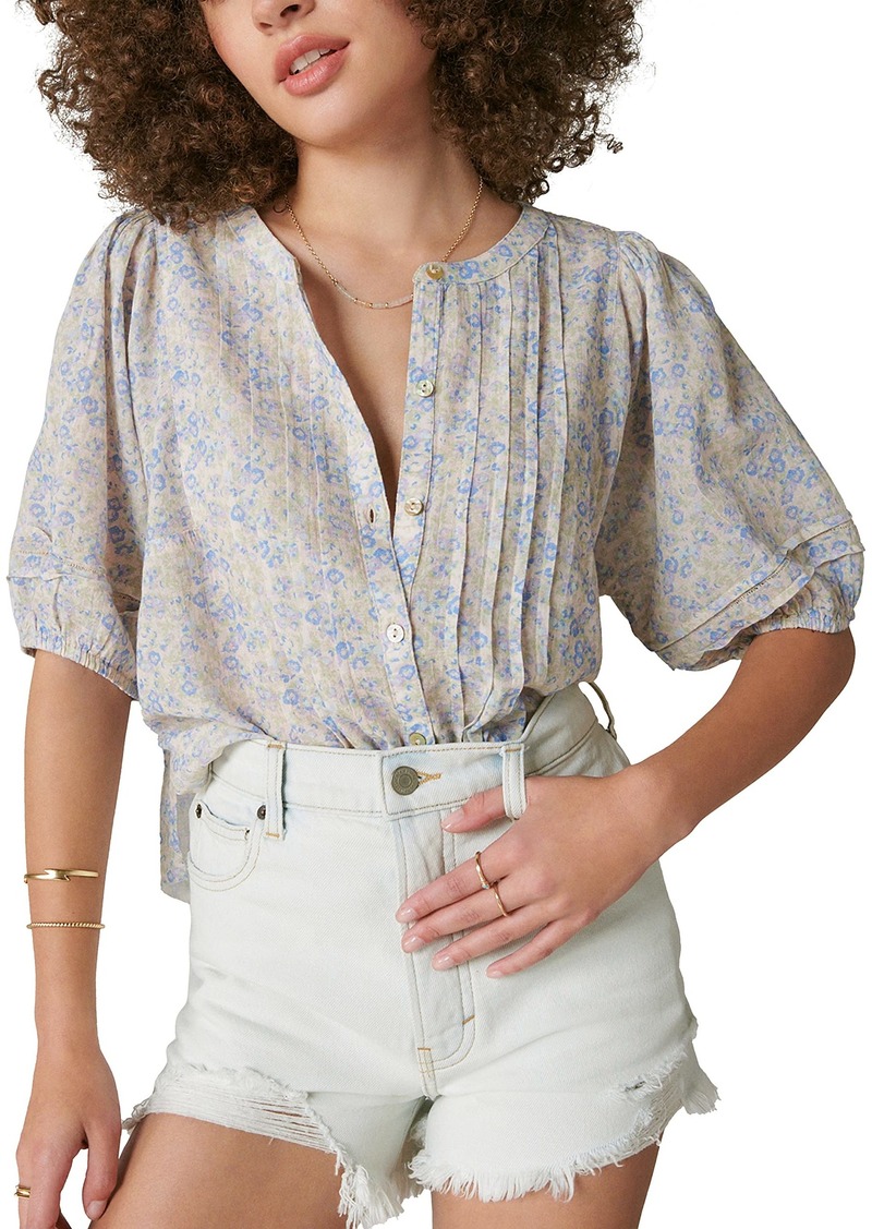 Lucky Brand Women's Pintuck Peasant Blouse