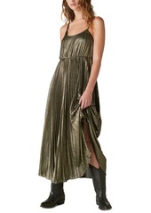 Lucky Brand Women's Pleated Party Midi Dress - Gold