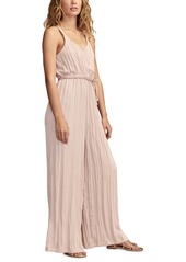 Lucky Brand Women's Pleated Satin Jumpsuit - Sepia Rose