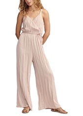 Lucky Brand Women's Pleated Satin Jumpsuit - Sepia Rose