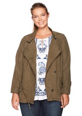 Lucky Brand Women's Plus Size Asymmetrical Military Jacket Dark SAGE