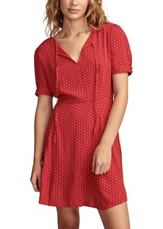 Lucky Brand Women's Polka Dot Fit & Flare Mini Dress - Red  Cream Dot