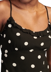 Lucky Brand Women's Polka Dot Midi Slipdress - Black  Cream Dot