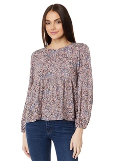 Lucky Brand Women's Printed Babydoll Top