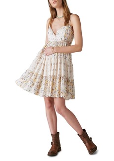 Lucky Brand Women's Printed Smocked Mini Dress