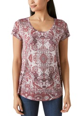 Lucky Brand Women's Printed Crewneck T-Shirt - Pink Combo