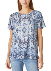 Lucky Brand Women's Printed Crewneck T-Shirt - Blue Multi
