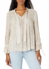 Lucky Brand Women's Printed Peasant Top in  S