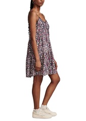 Lucky Brand Women's Printed Pintuck Bodice Mini Dress - Nightshadow Multi