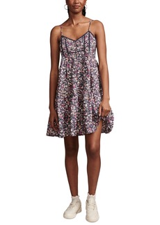 Lucky Brand Women's Printed Pintuck Bodice Mini Dress - Nightshadow Multi