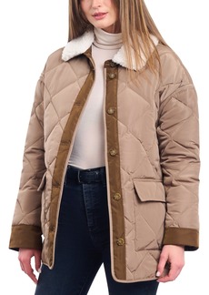 Lucky Brand Women's Quilted Faux-Fur-Collar Coat - Toffee  Tobacco