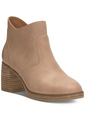 Lucky Brand Women's Quinlee Block-Heel Ankle Booties - Chocolate Leather