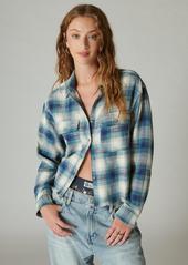 Lucky Brand Women's Raw Edge Cropped Plaid