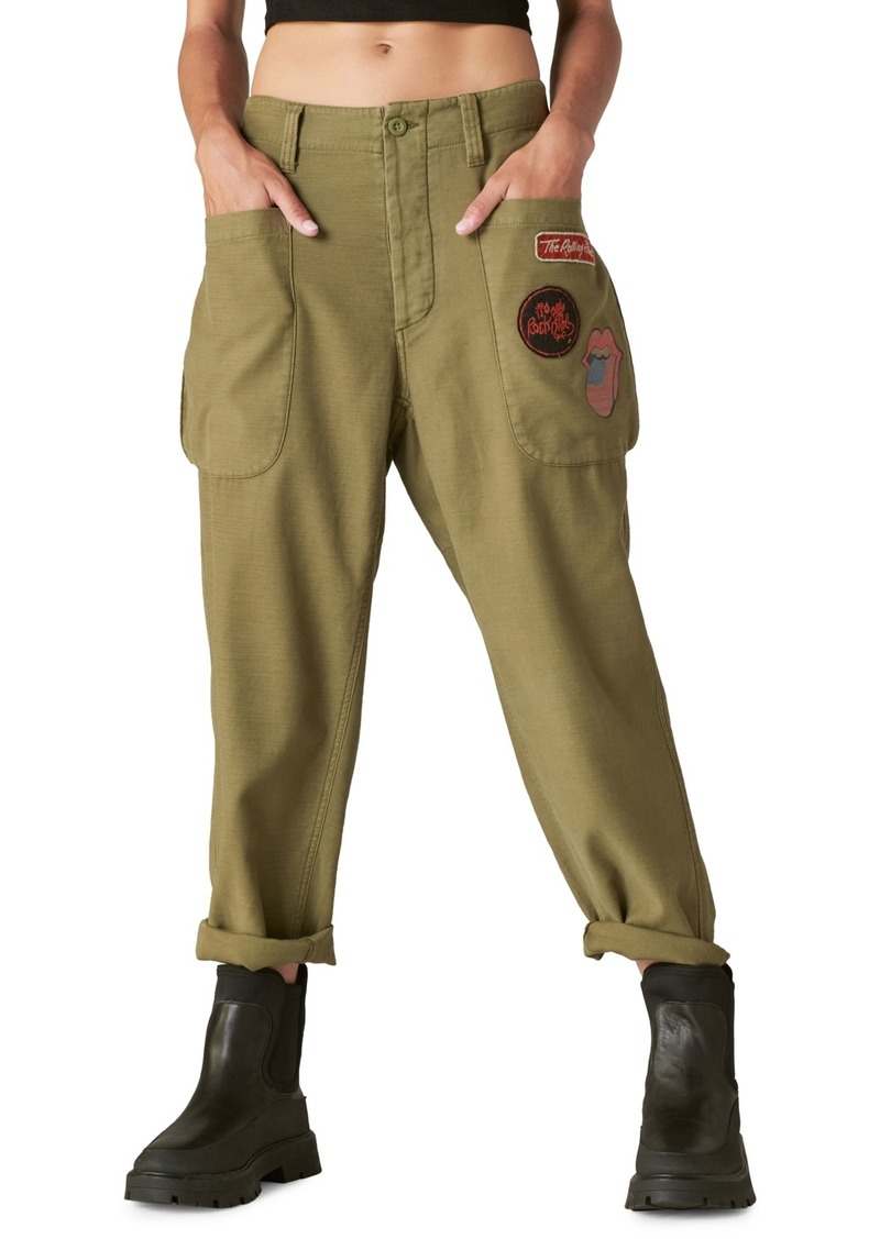 Lucky Brand Women's Rolling Stones Cotton Utility Pants - Olive