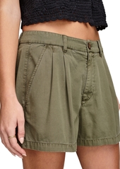 Lucky Brand Women's Rumpled Wide-Leg Chino Shorts - Dark Khaki