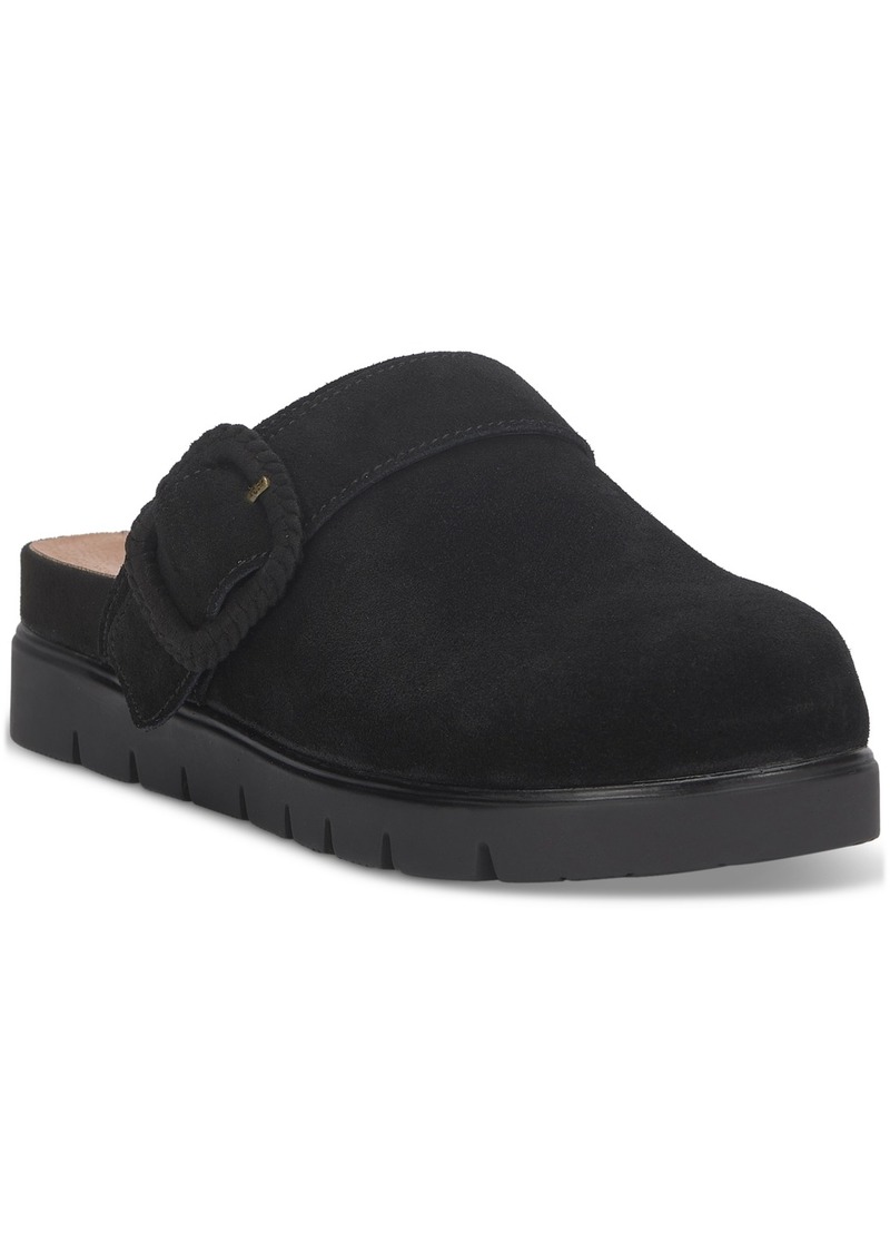 Lucky Brand Women's Sachie Buckled Slip-On Clogs - Black Suede