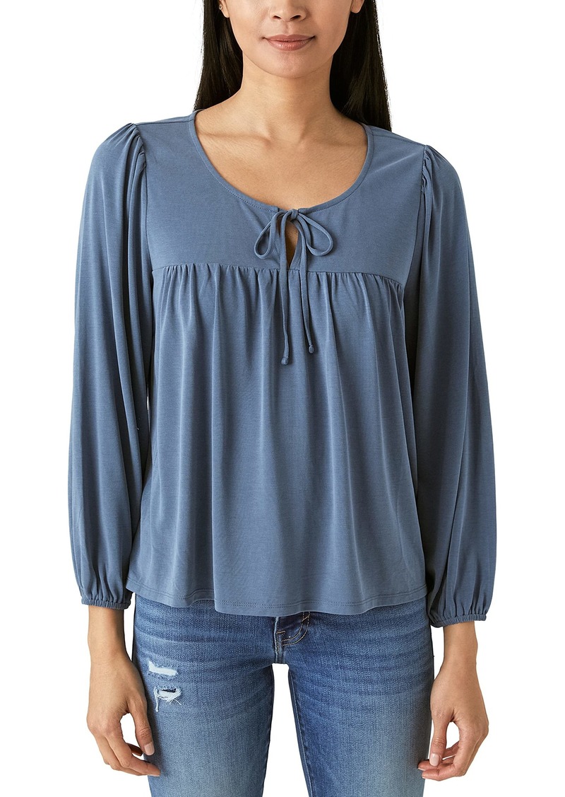 Lucky Brand Women's Sandwash Tie Front Top