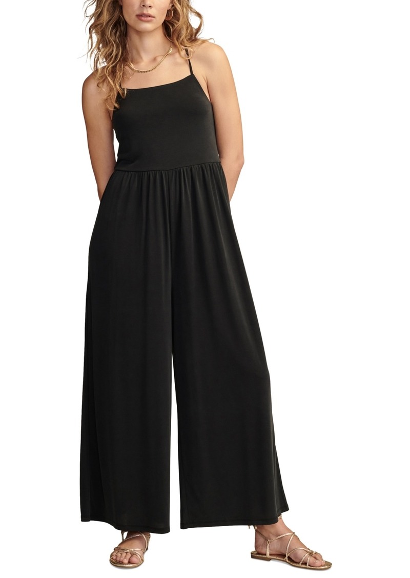 Lucky Brand Women's Sandwash Wide-Leg Jumpsuit - Jet Black