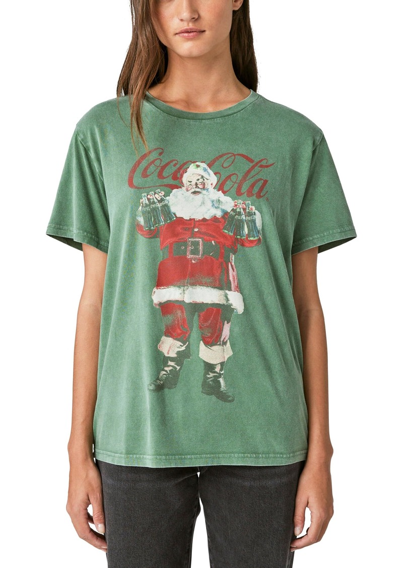 Lucky Brand Women's Santa Claus Coca Cola Boyfriend Tee