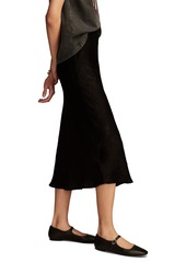 Lucky Brand Women's Satin Silky Midi Slip Skirt - Caviar