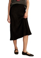 Lucky Brand Women's Satin Silky Midi Slip Skirt - Caviar